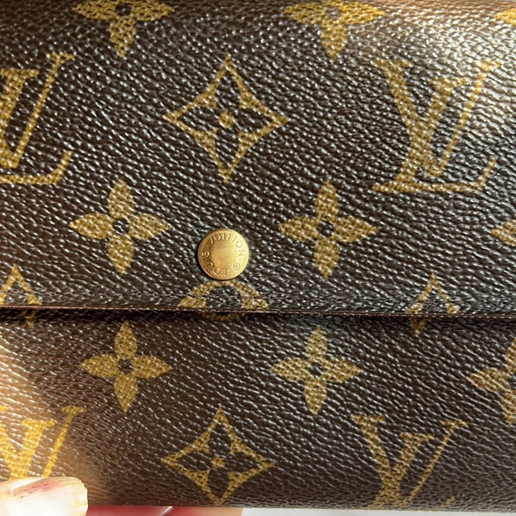 LOUIS VUITTON Louis Vuitton Sara Leather Brown Wallet Monogram - Picture 13 of 14